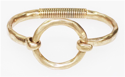 Gold Circle Hinged Bracelet