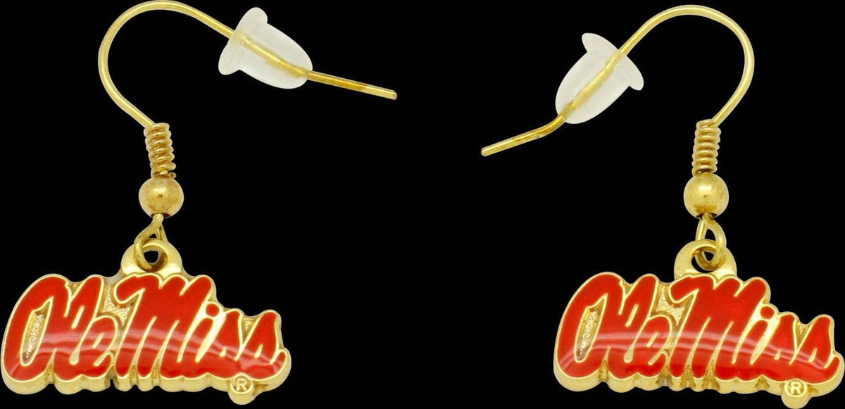 NCAA Mississippi Ole Miss Rebels Logo Dangle Earrings
