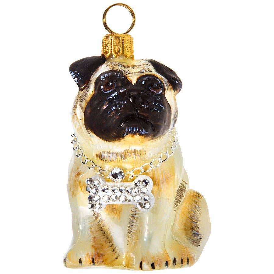 Pug Fawn Rapper Holiday Ornament