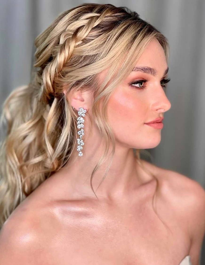EARRINGS Statement Bridal Love Crystal Drop Earrings
