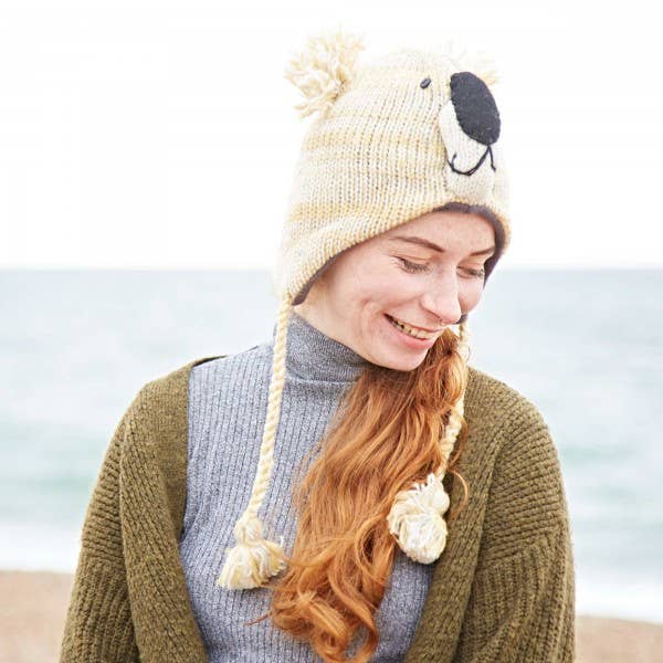 KOALA BEIGE Handmade Wool Animal Winter Hat - Woolly Hat