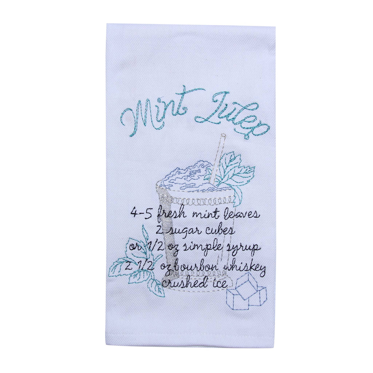 Mint Julep Tea Towel - Alcohol Gift - Bar - Kentucky Derby