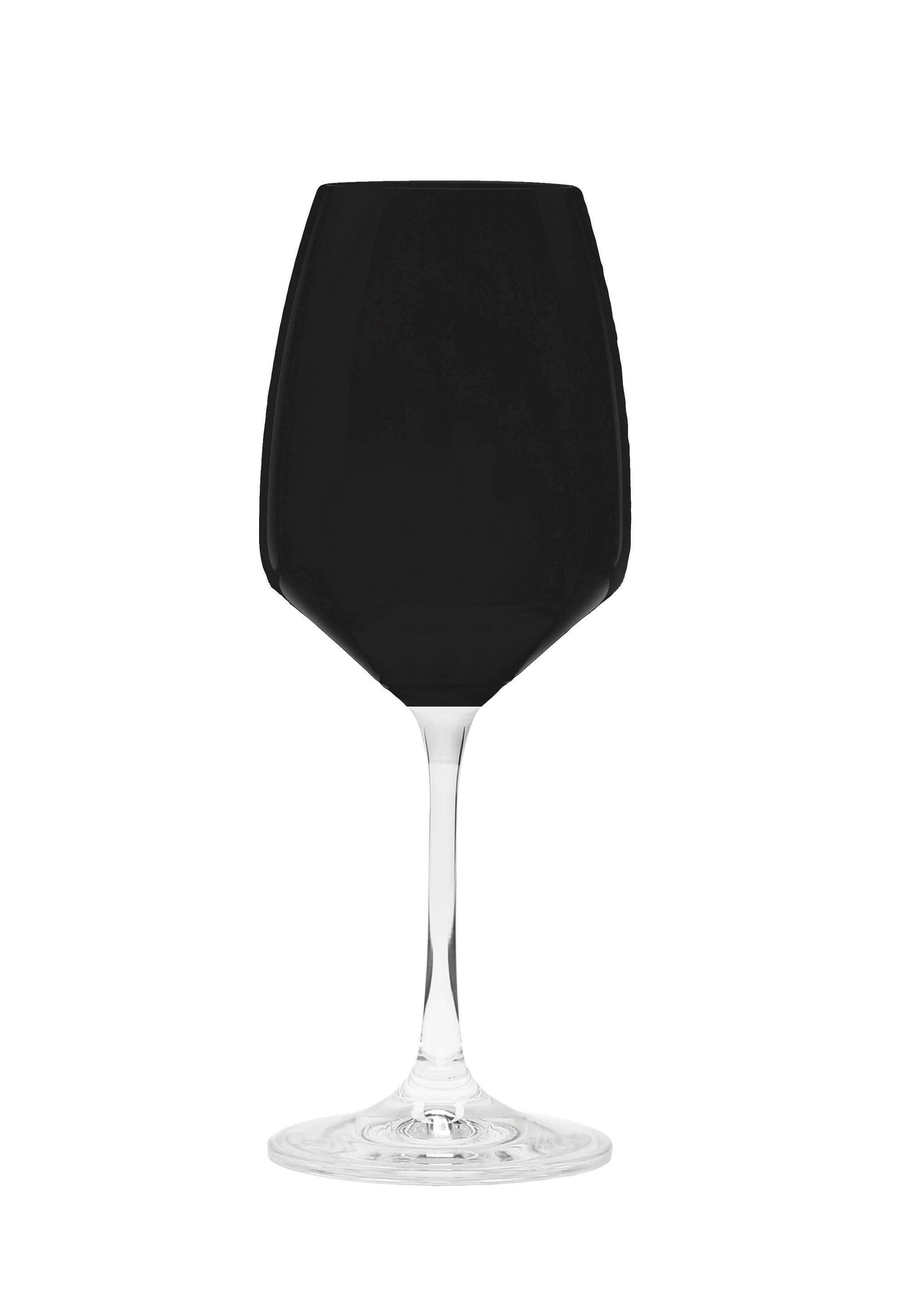 Black Water Glasses with Clear Stem