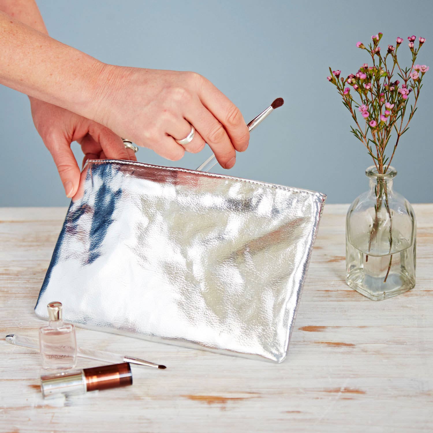 Metallic Makeup Bag