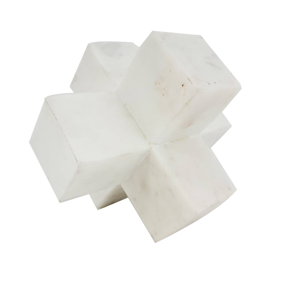 White Solid Marble Jack Decorative