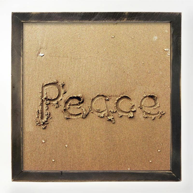 Peace written in  the sand
