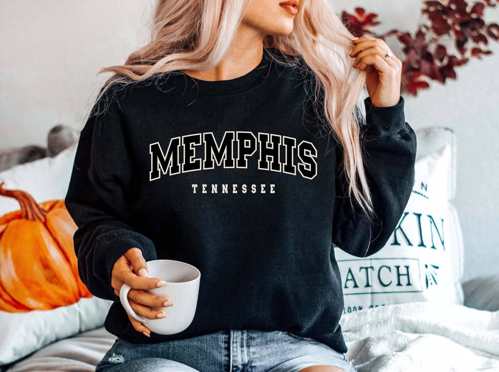 Memphis TN Sweatshirt- Black/White Writing