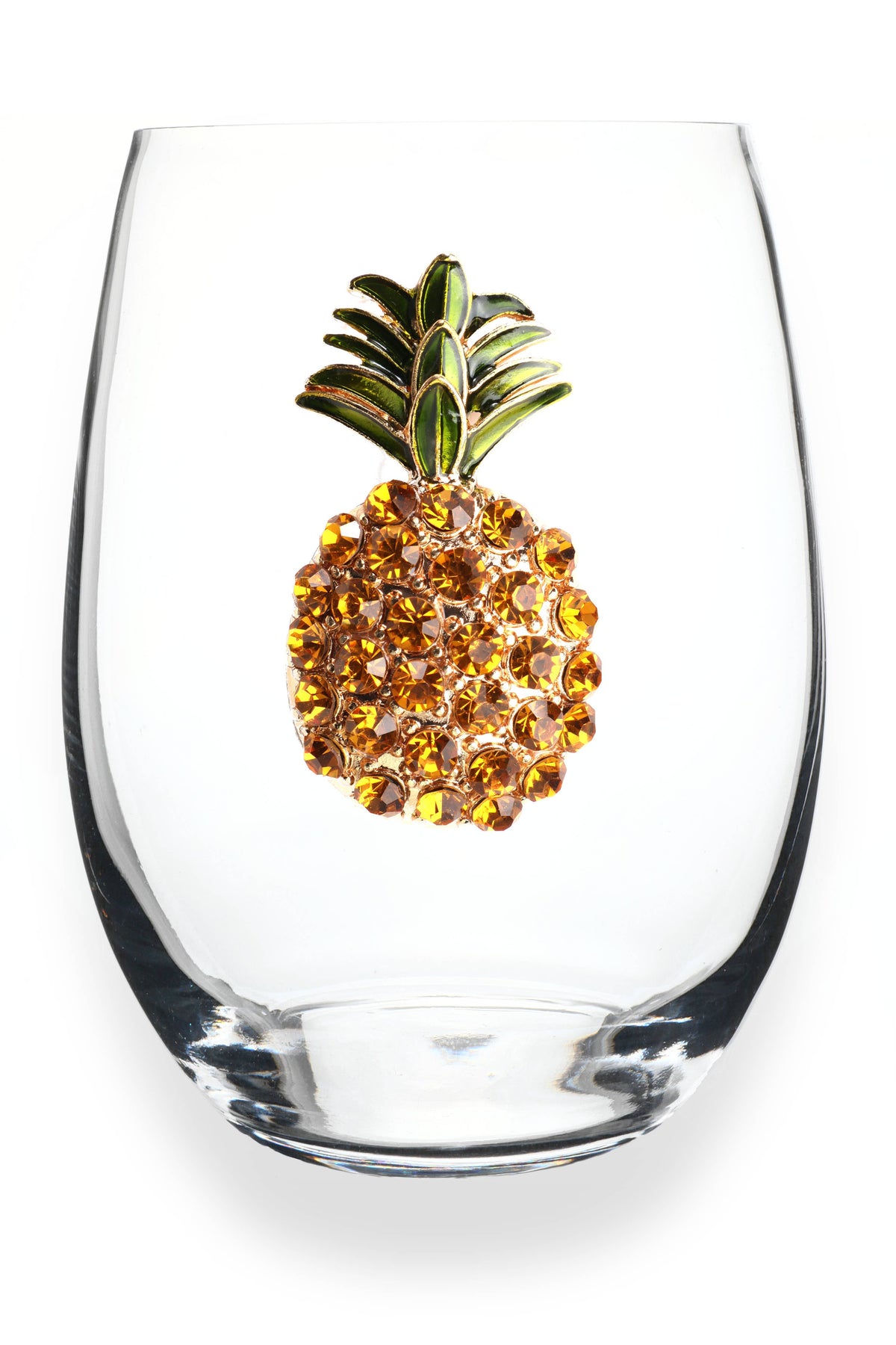 Pineapple - Jeweled Stemless Wine Glass