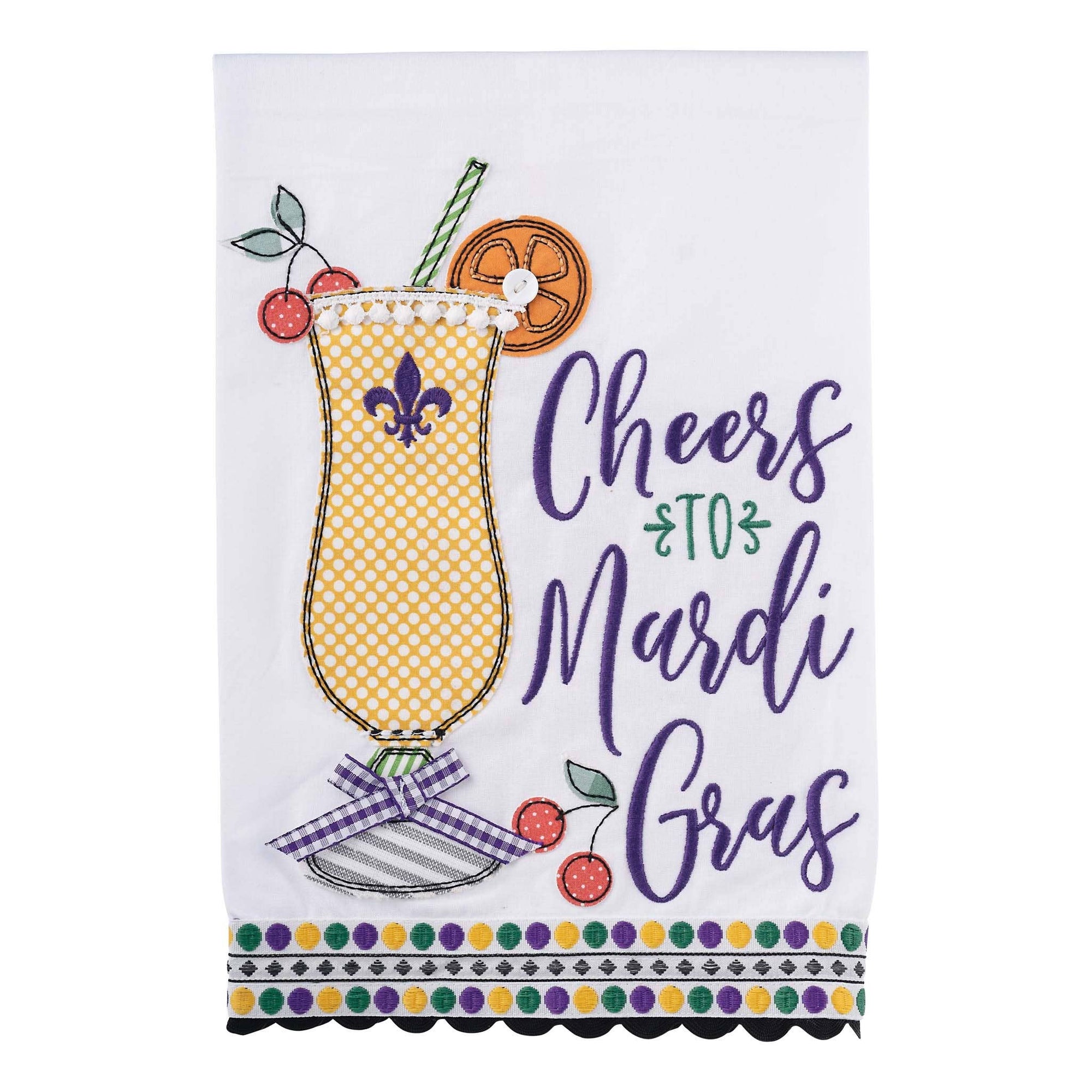 Cheers to Mardi Gras Tea Towel