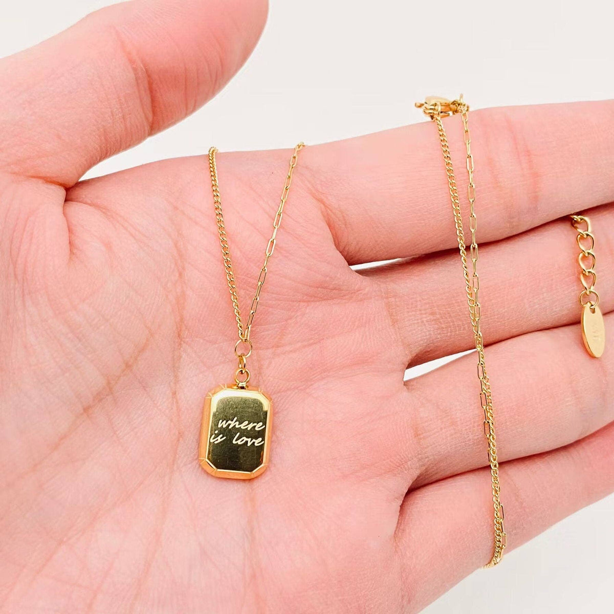 'where Is Love' Chocolate Design 18K Gold Plated Necklace