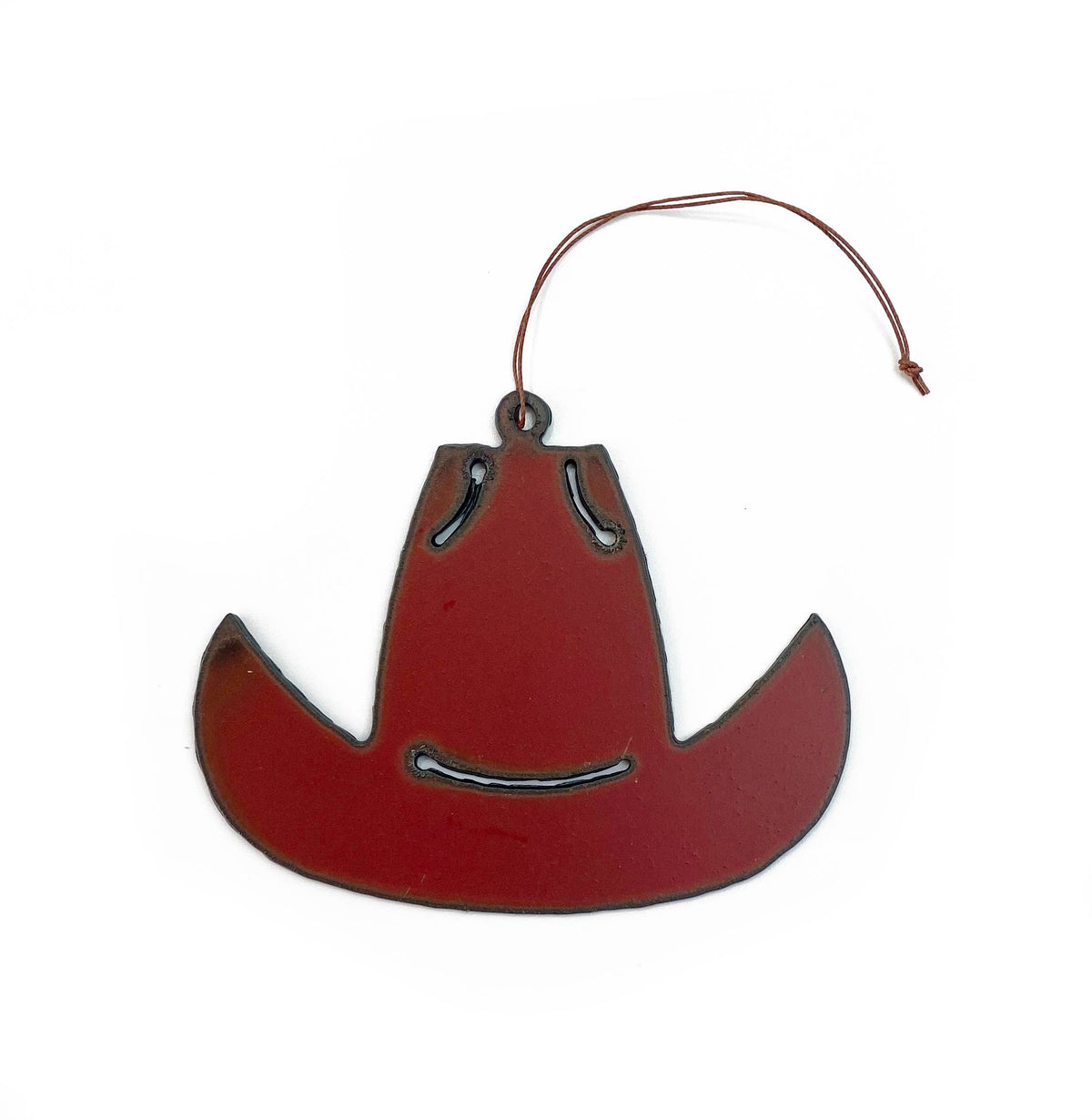 Ornament- Red Hat western rodeo rustic decor eco friendly