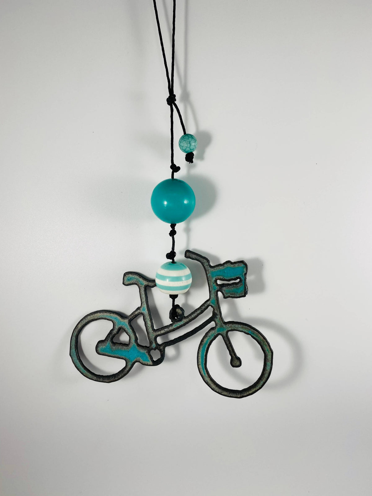 Ornament- Metal mobile bike rustic metal sign eco friendly