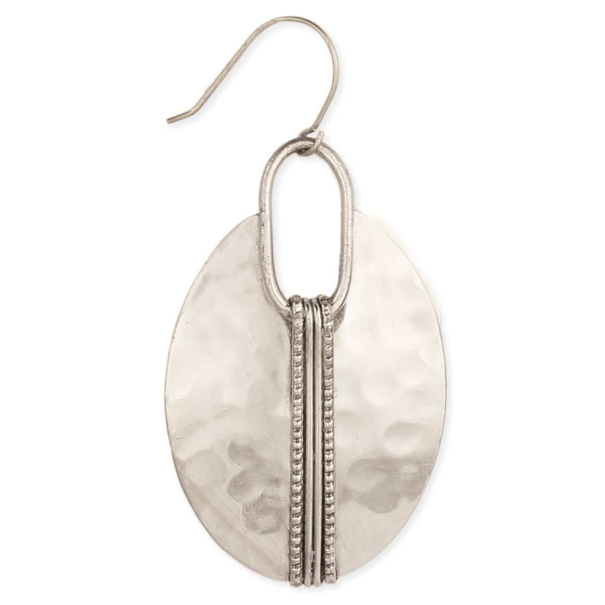 Boho Basics Silver Wrapped Oval Earring