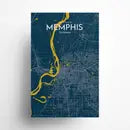 Memphis City Map Poster
