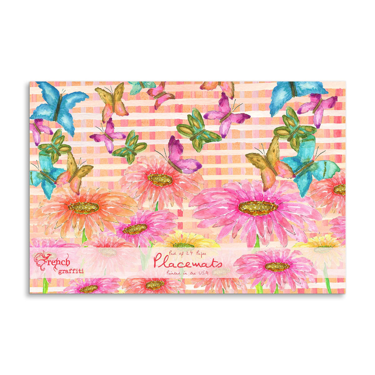 Zinnias with Butterflies Paper Placemats