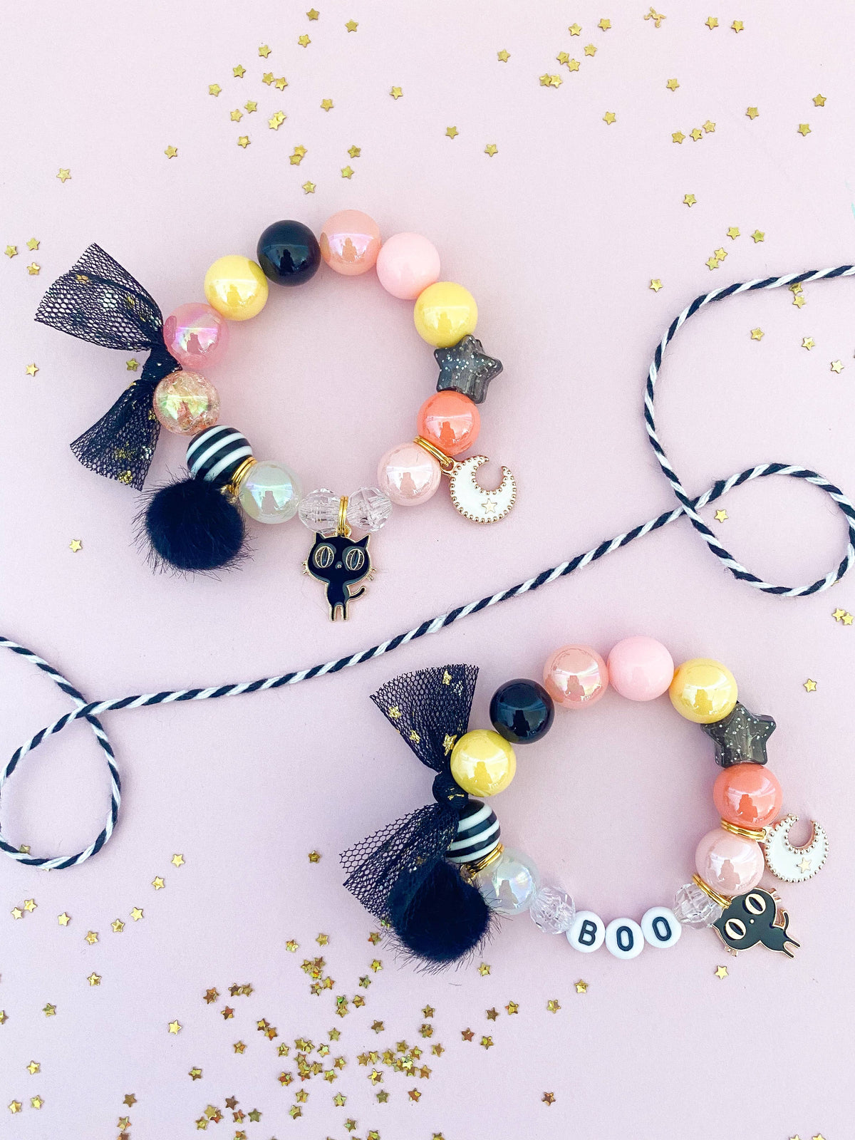 Midnight Cat Charm Bracelet