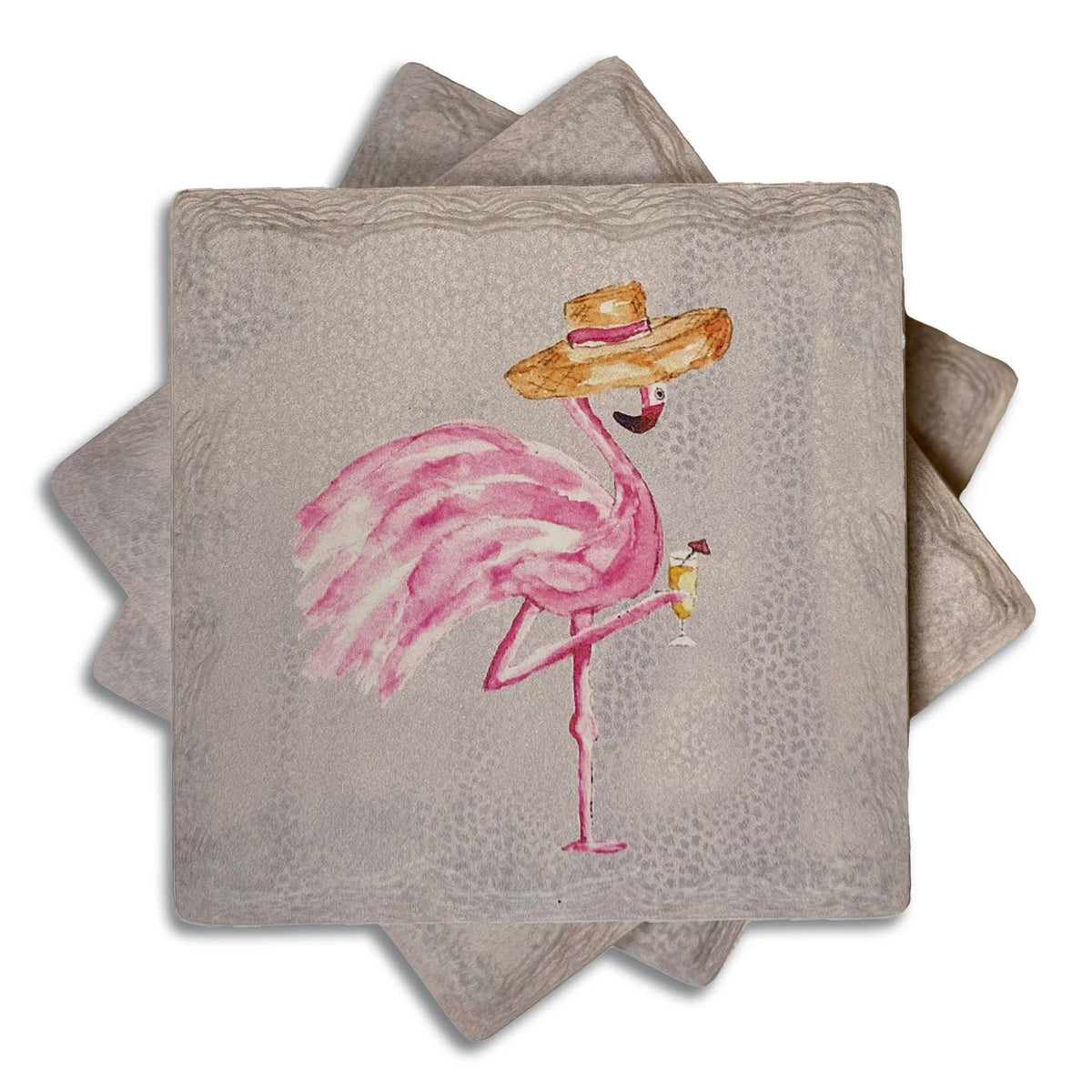 Flamingo Absorbent Coaster Set