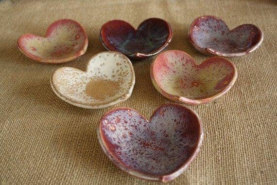 Ceramic Pottery Heart Bowls