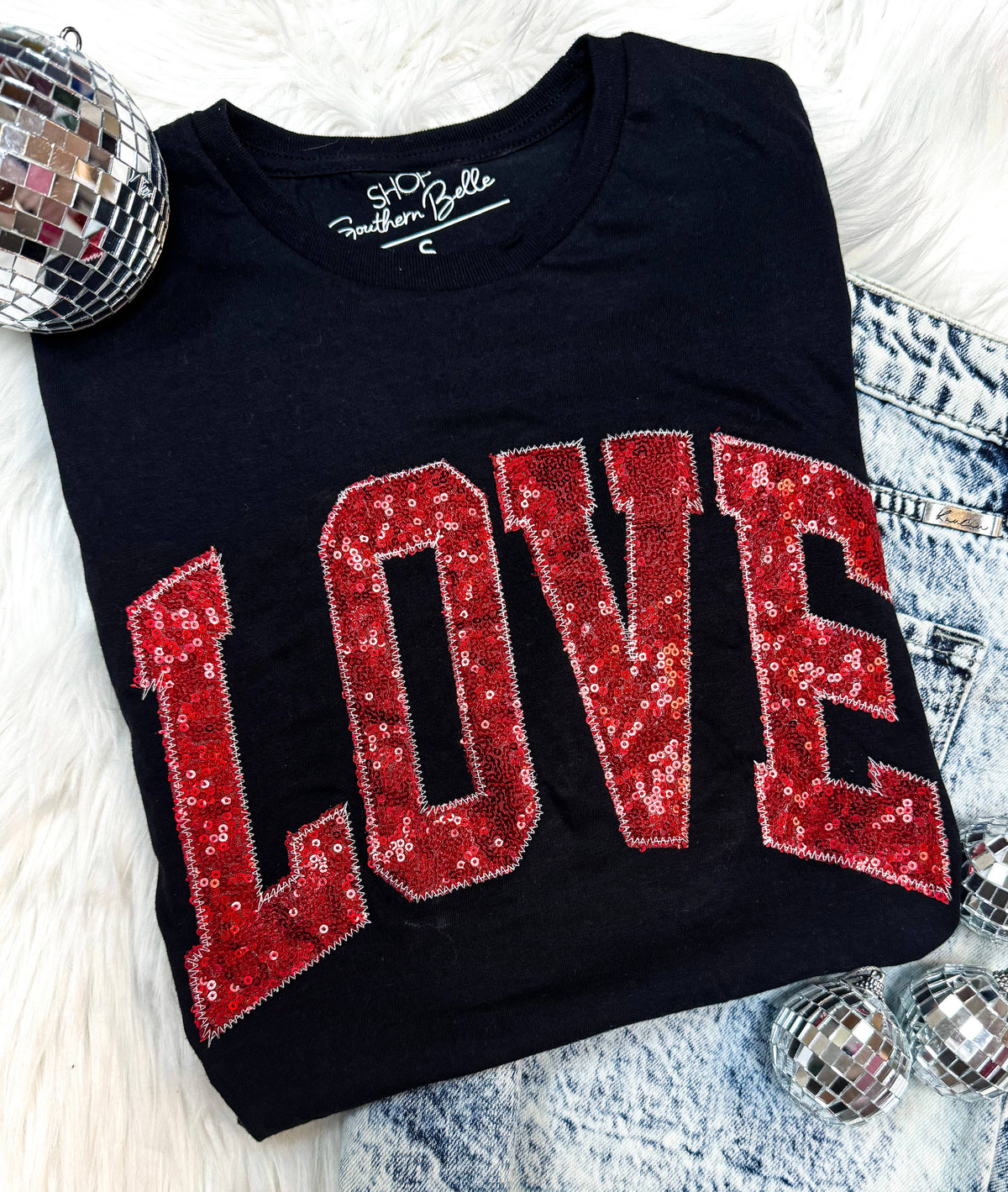Love Real Sequins Valentine Sweatshirt: