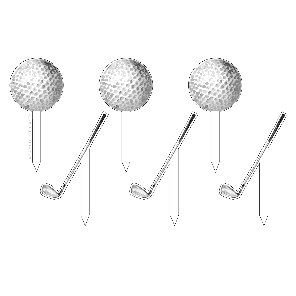 LET'S GOLF ACRYLIC CHARCUTERIE STICK COMBO
