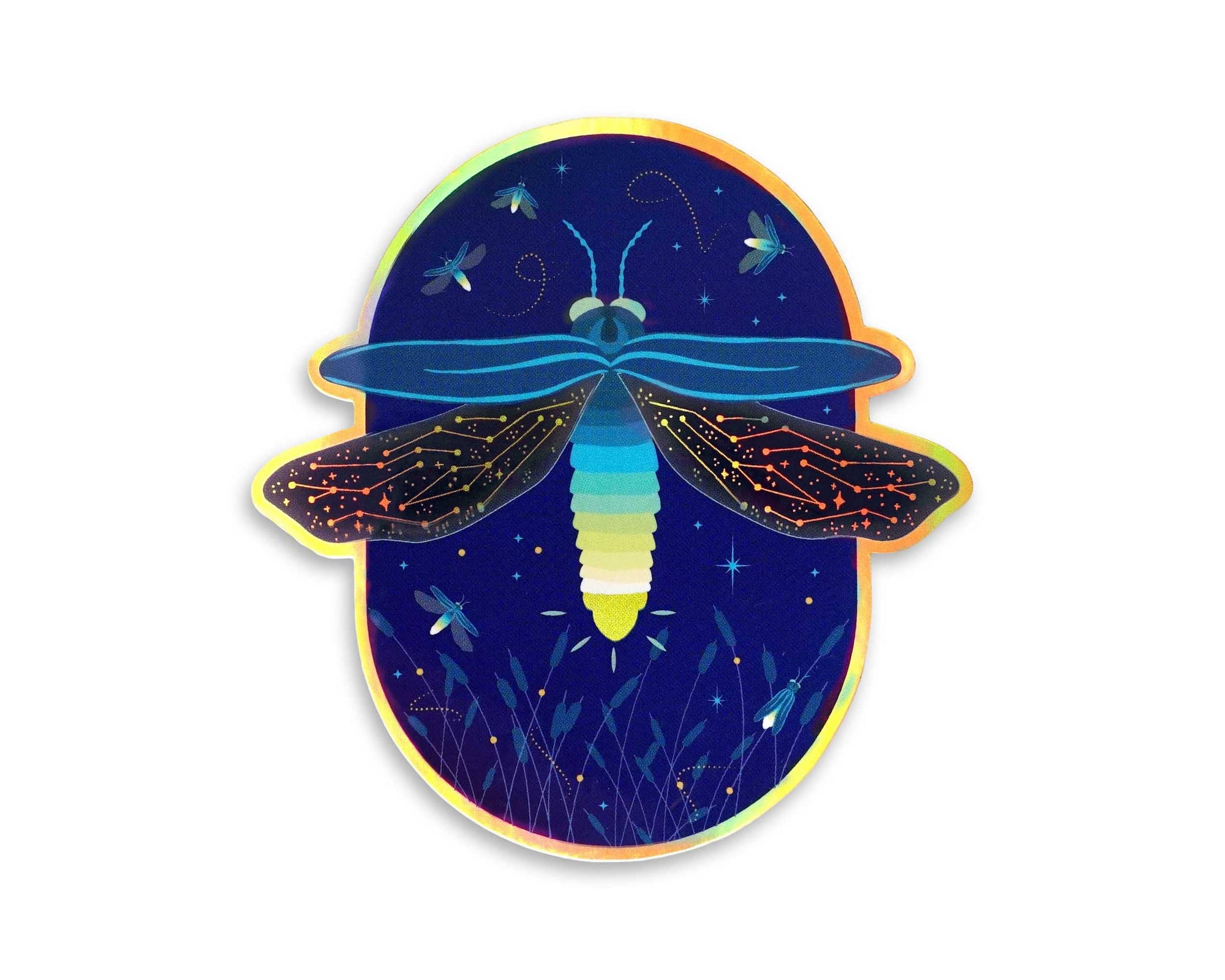 Born To Shine Fireflies Blue Sticker