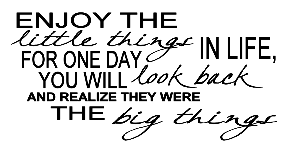 ENJOY THE little things