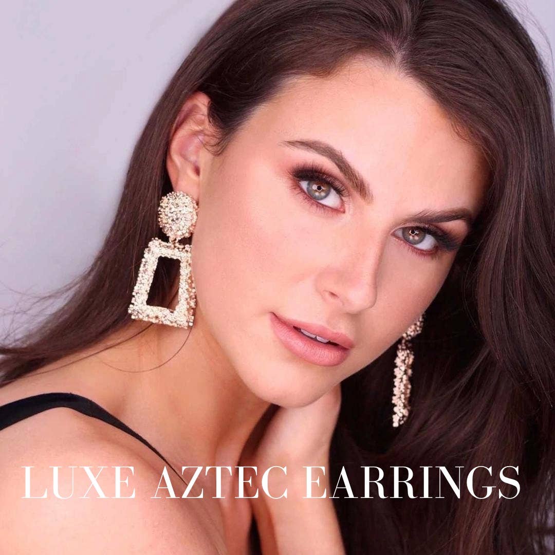 EARRINGS Luxe Aztec Rose Gold Earrings