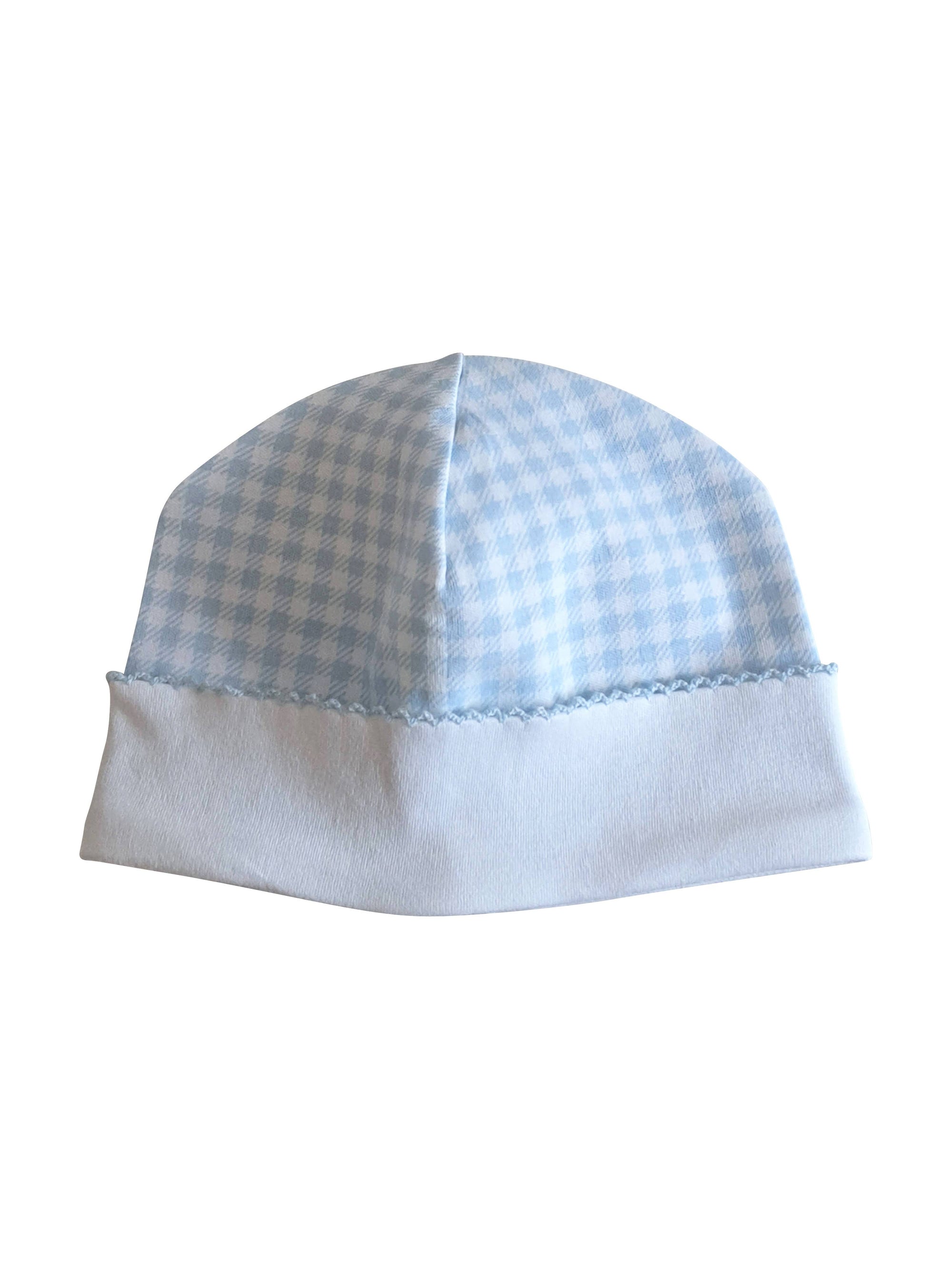 Blue checks Pima Cotton Baby boy hat