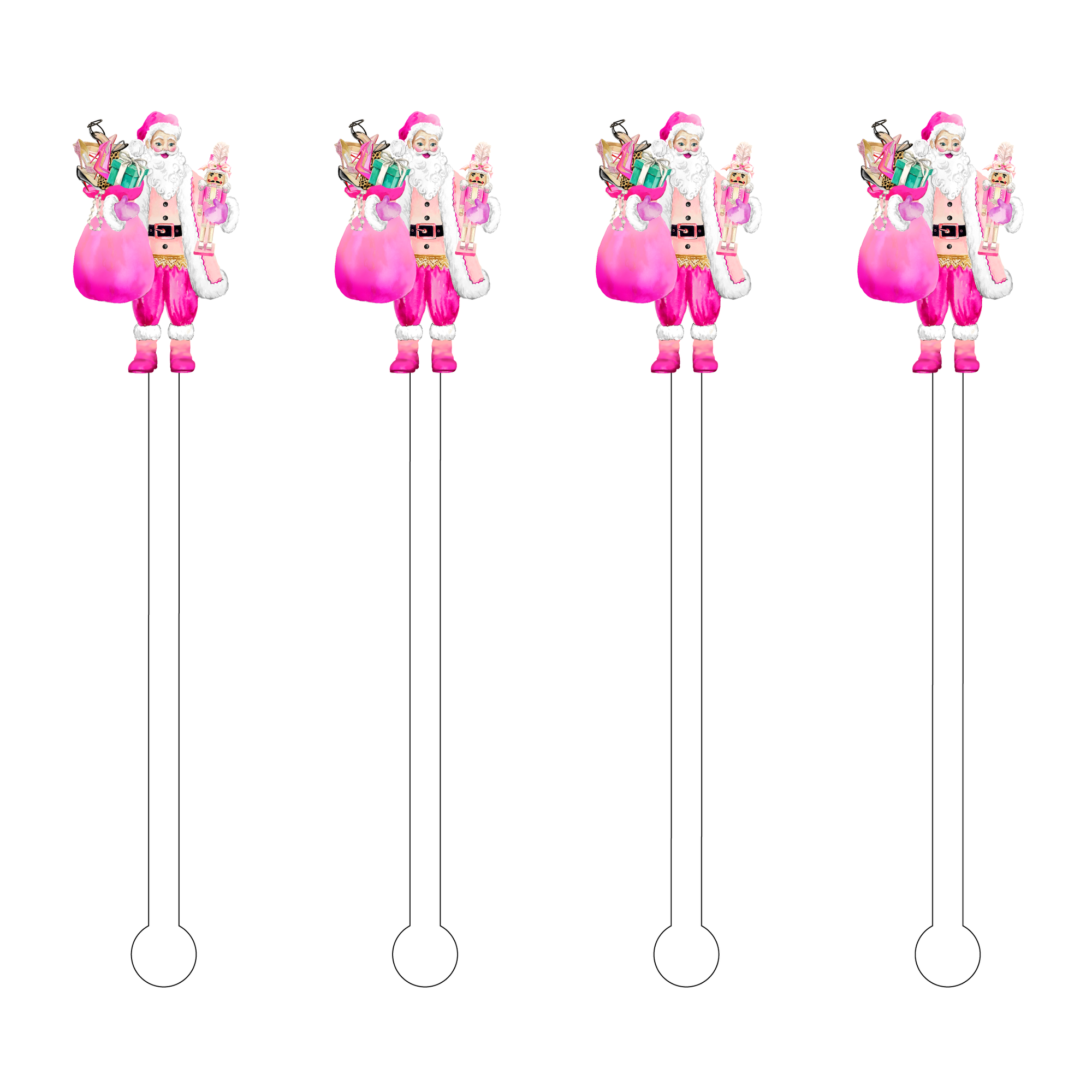 COUTURE PINK SANTA ACRYLIC STIR STICKS