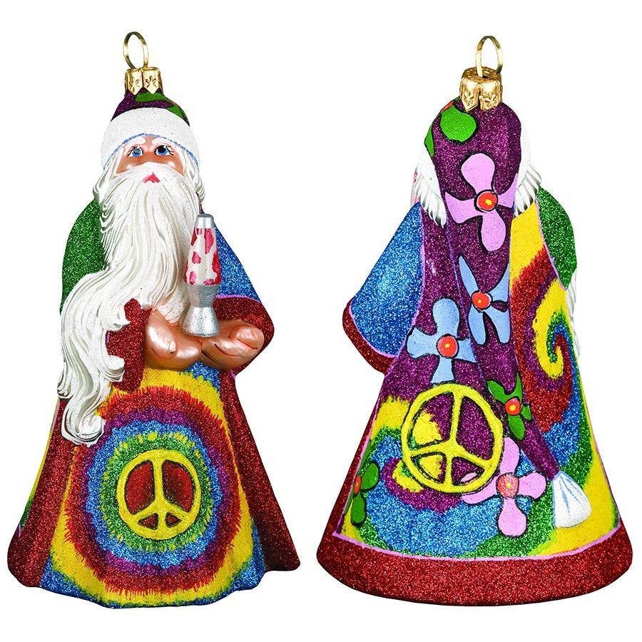 Tie Dye Santa with Lava Lamp Holiday Ornament
