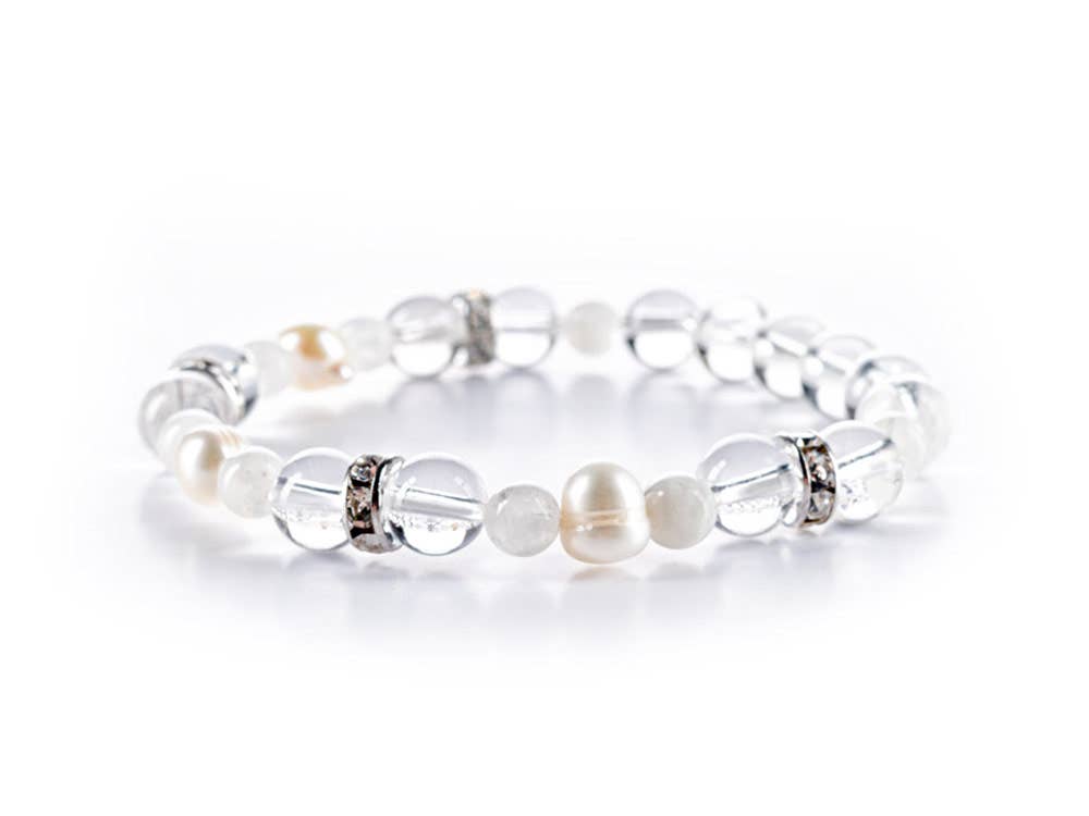 Crystal Bracelet | INTUITION - Moonstone, Pearl &amp; Quartz