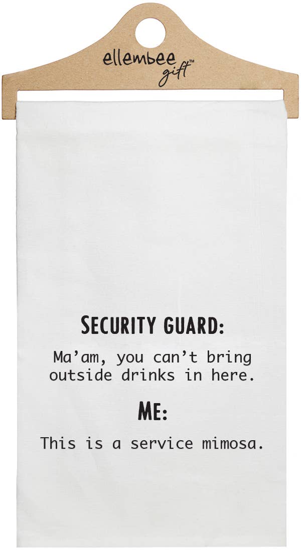 White This is a service mimosa kitchen towels