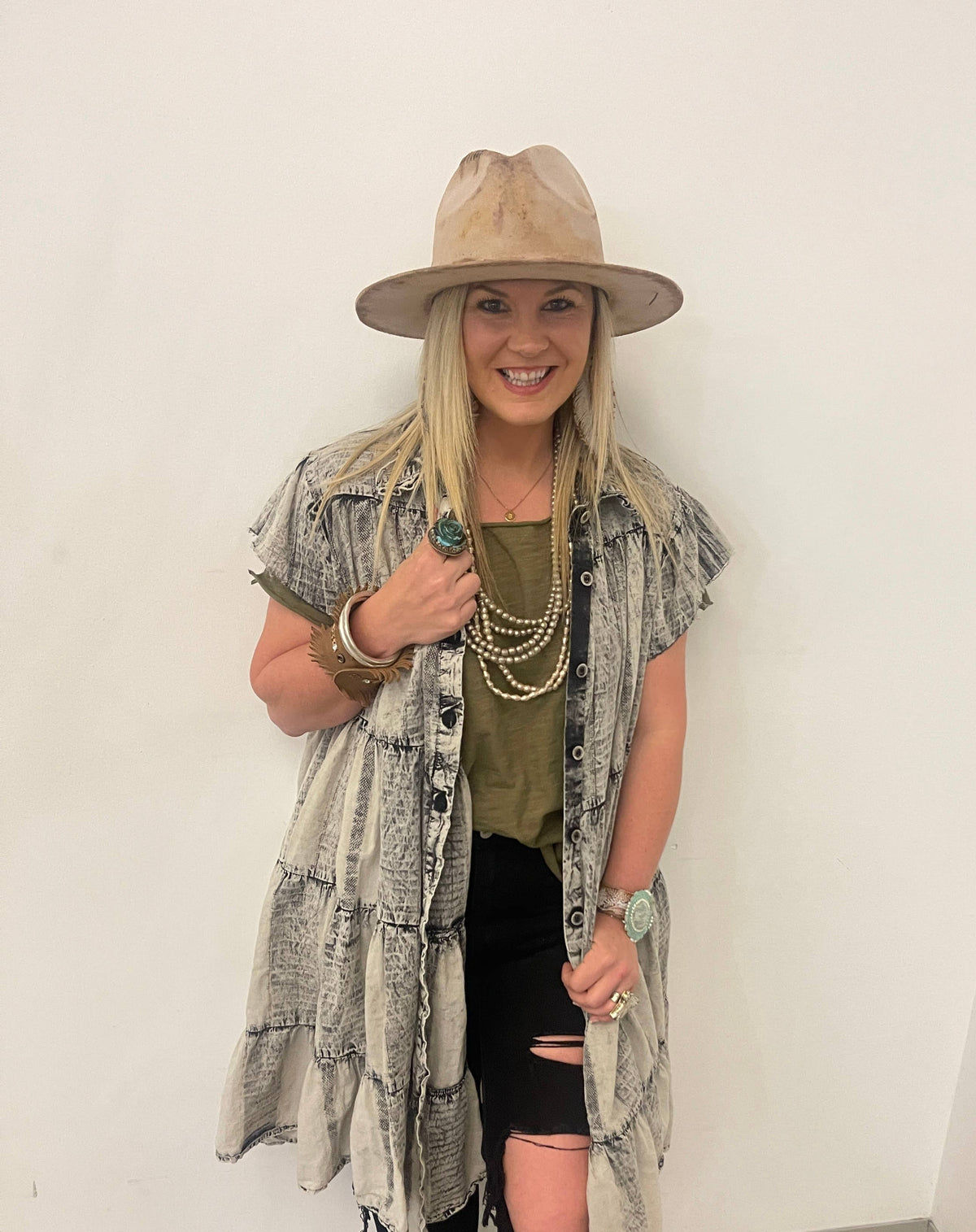 Pollyanna Distressed Duster Dress