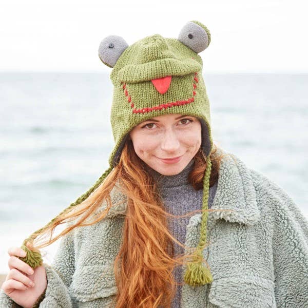 FROG Handmade Wool Animal Winter Hat - Woolly Hat
