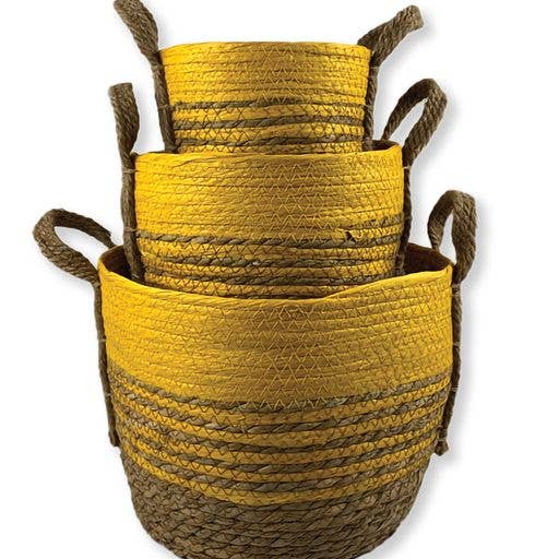 Wicker with Rope Handle Baskets