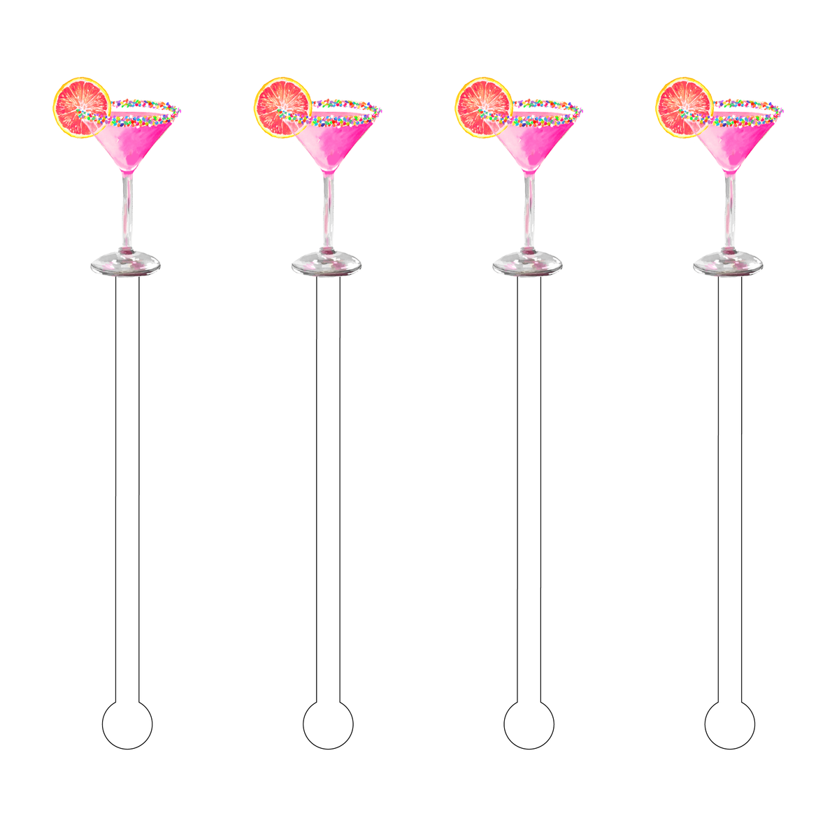 BIRTHDAY MARTINI ACRYLIC STIR STICKS