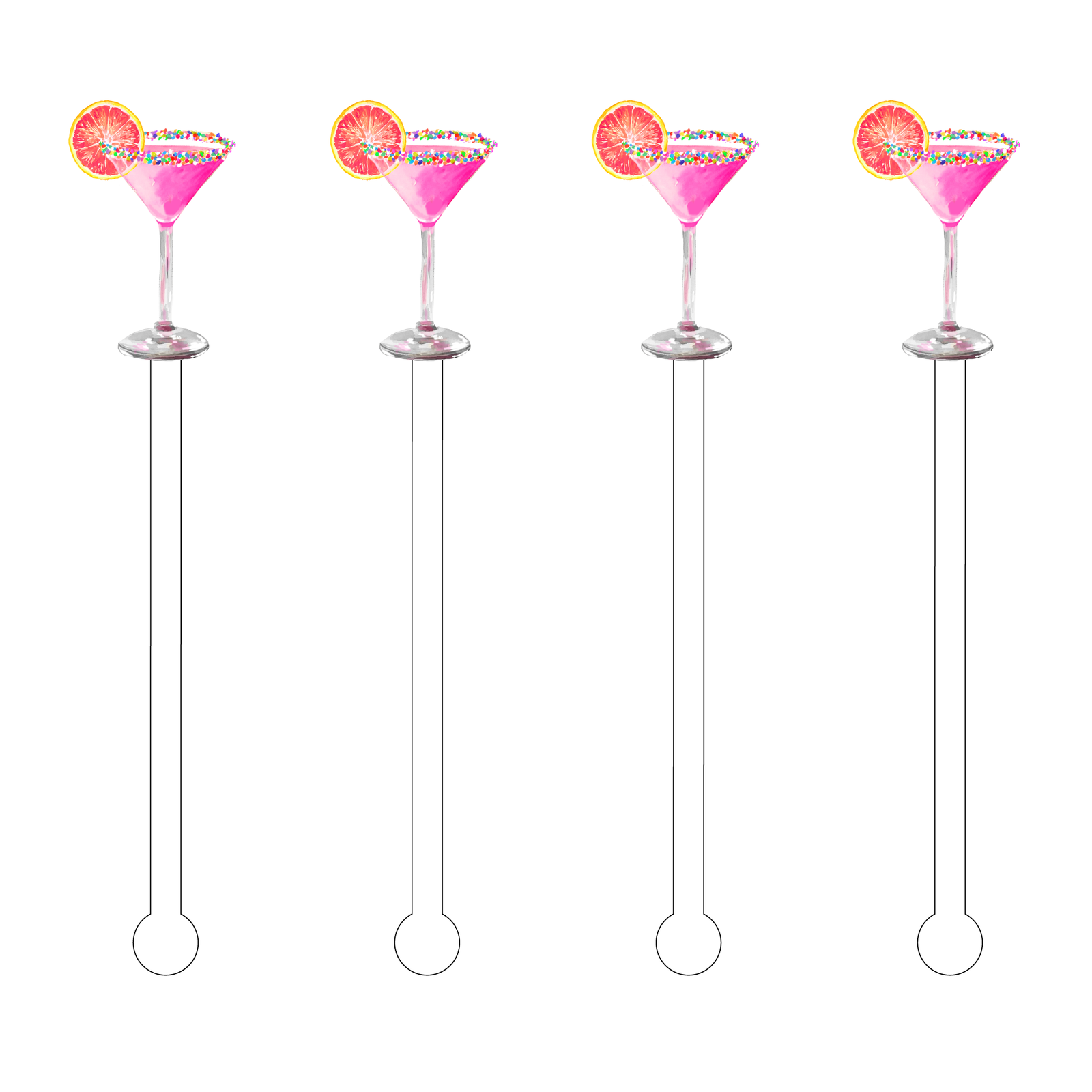 BIRTHDAY MARTINI ACRYLIC STIR STICKS