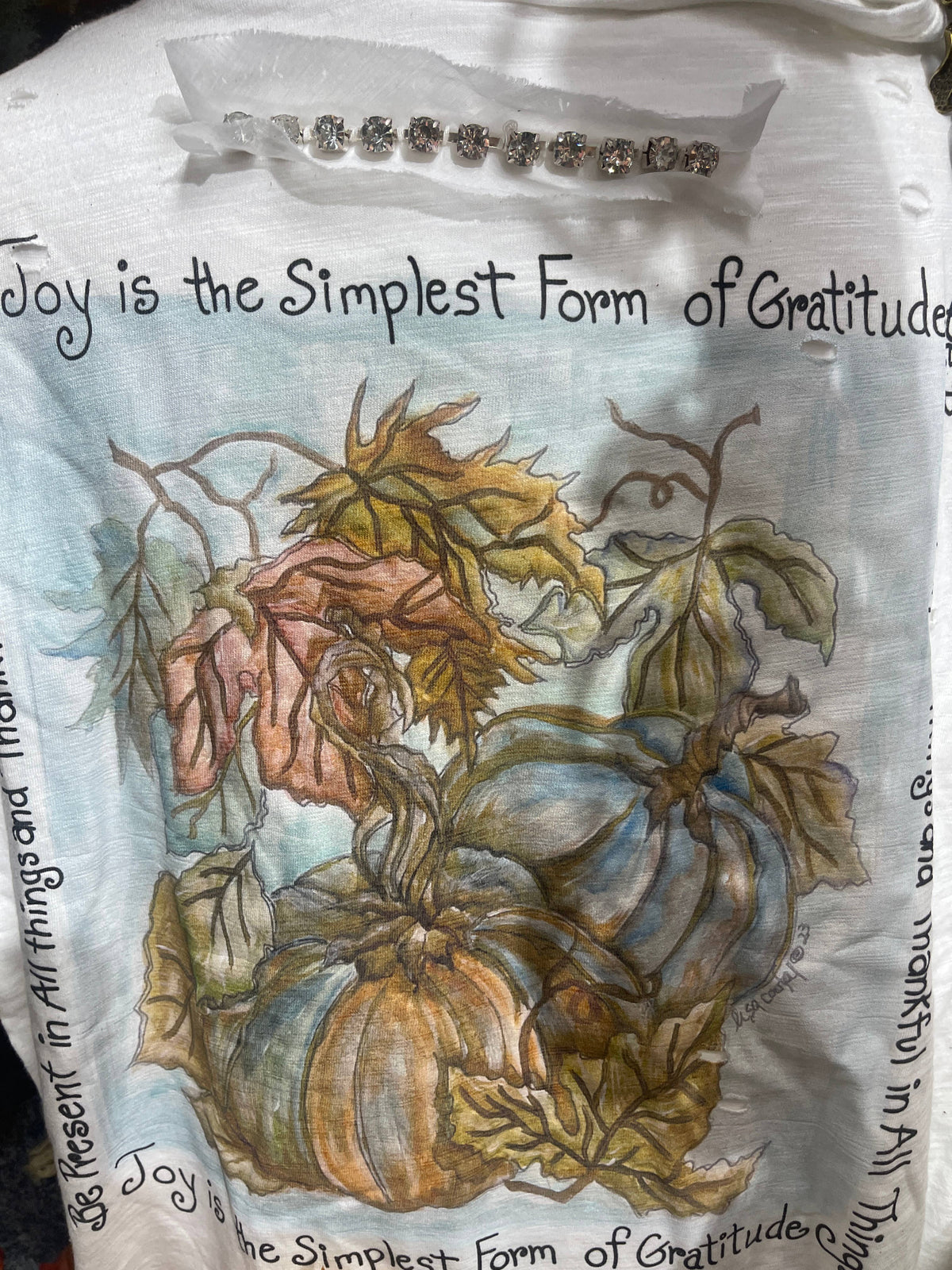 Joy Pumpkin Tattered Shirt