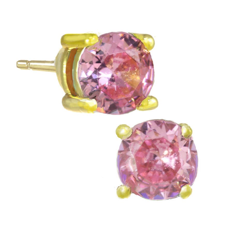 Tennis Studs: Rhodonite