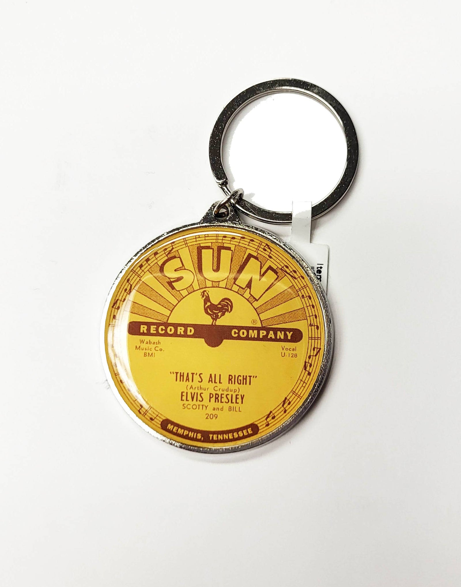 Sun Record Keychain - "That's All Right, Elvis Presley