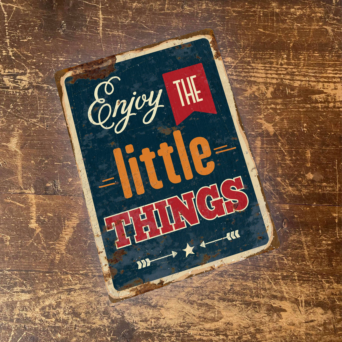 Enjoy Little Things - Metal Wall Sign Plaque