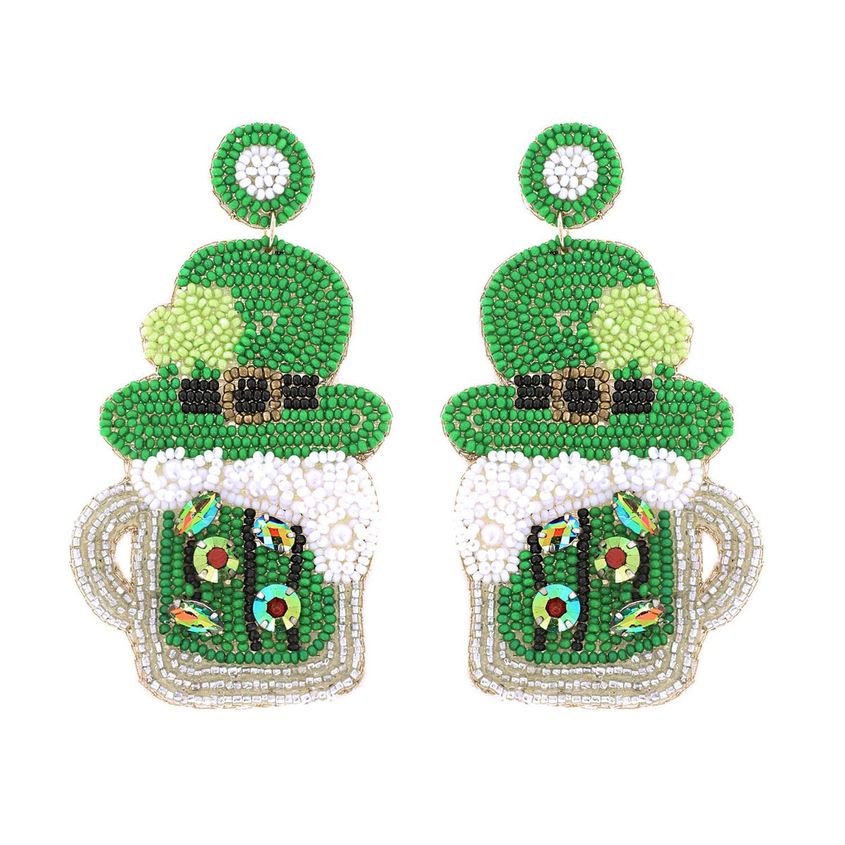 Leprechaun Hat Beer Mug St Patrick's Day Earrings