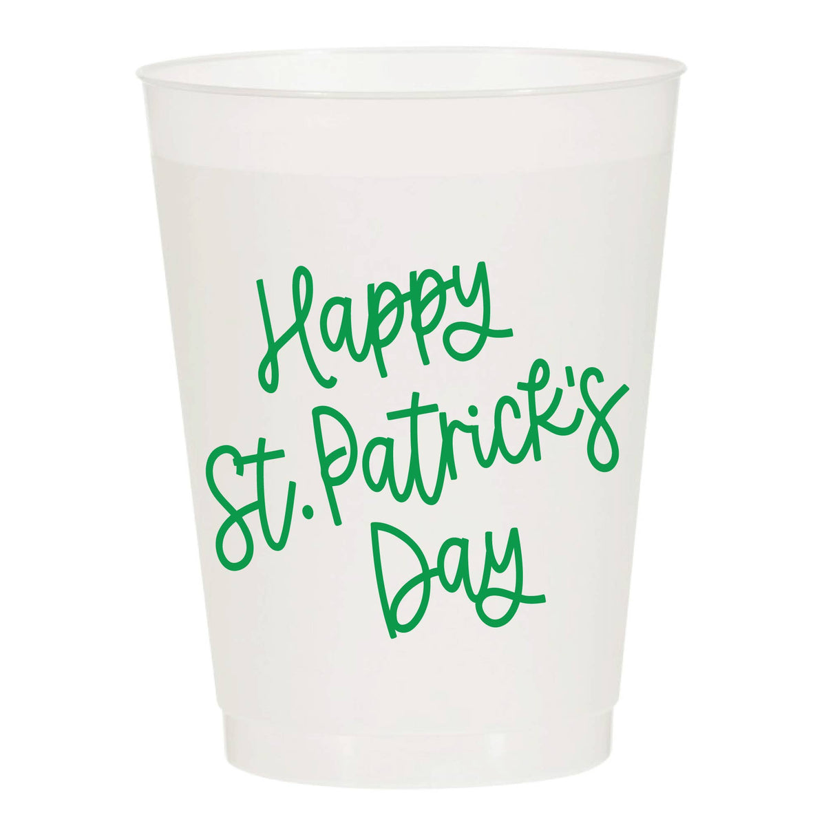 Happy St. Patrick's Day Green Frosted Cups - St Patricks: Pack of 6