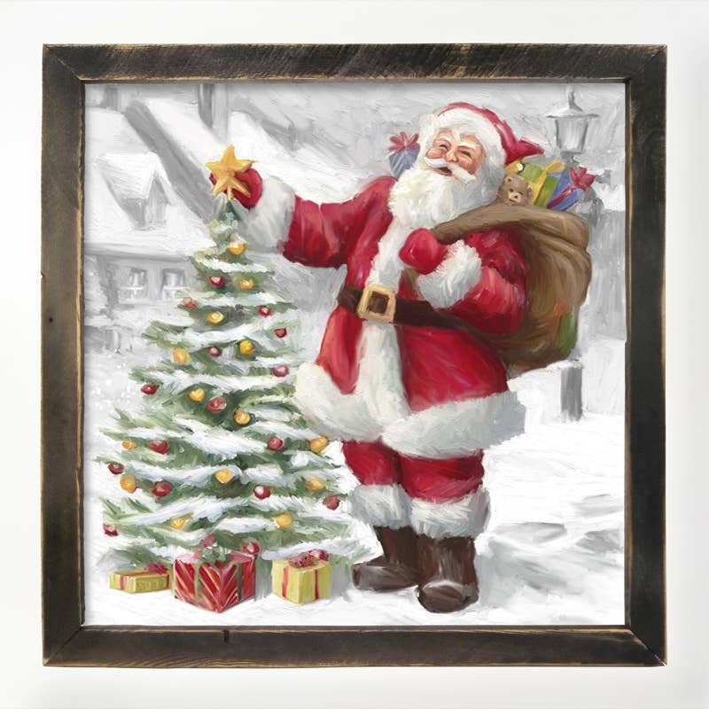 Santa With Outdoor Christmas Tree