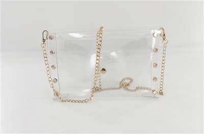 Clear Purse with Gold Studded Accents