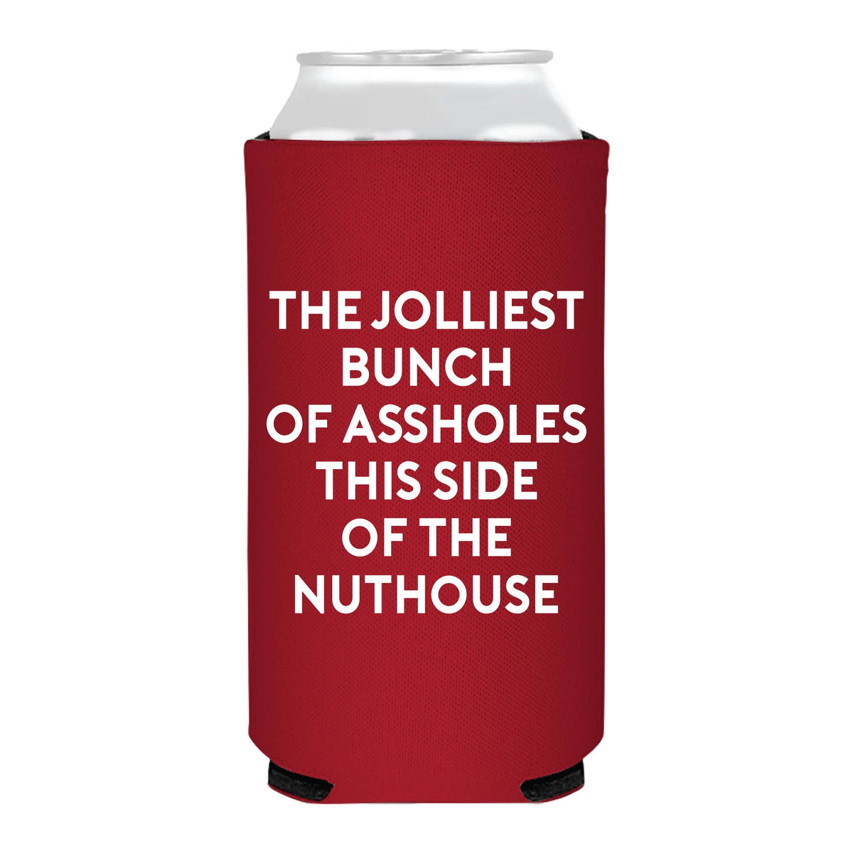Jolliest Bunch Of Assholes Cheeky Christmas koozie
