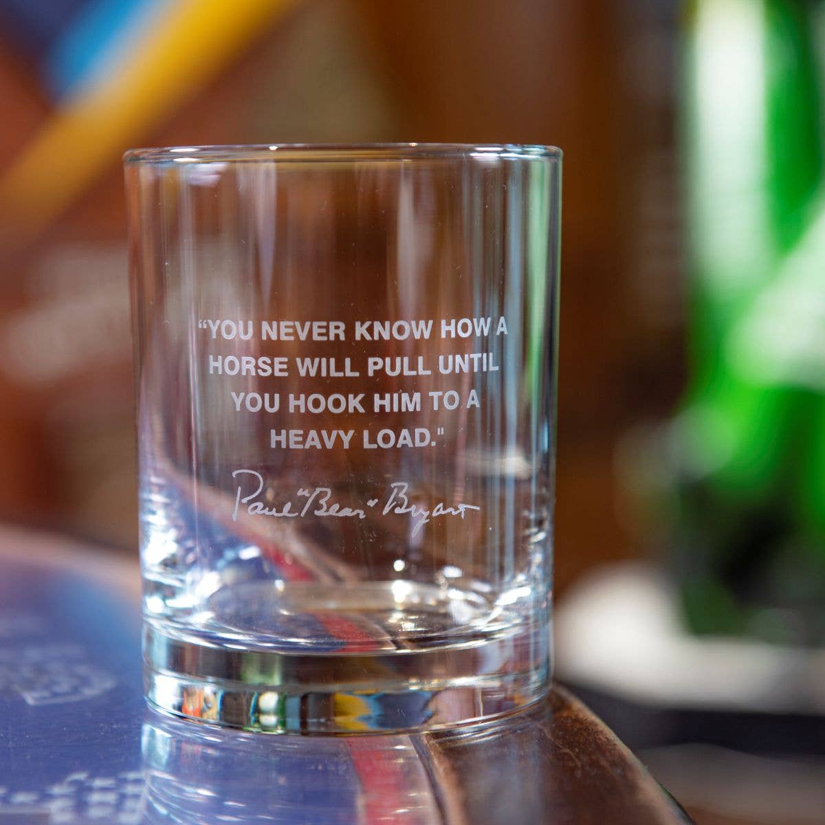 Bear Bryant Quote Glass (Horse)