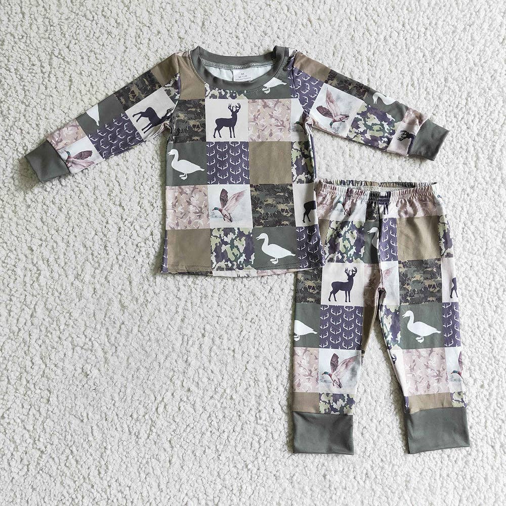 Baby Boys Hunting Fall Pajamas clothes sets: 3-6M
