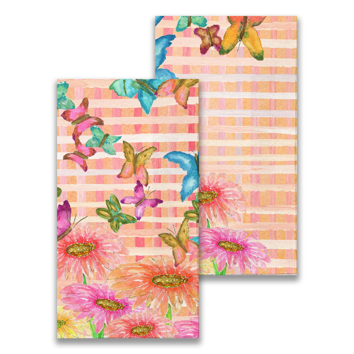 Butterflies &amp; Zinnias Guest Towel