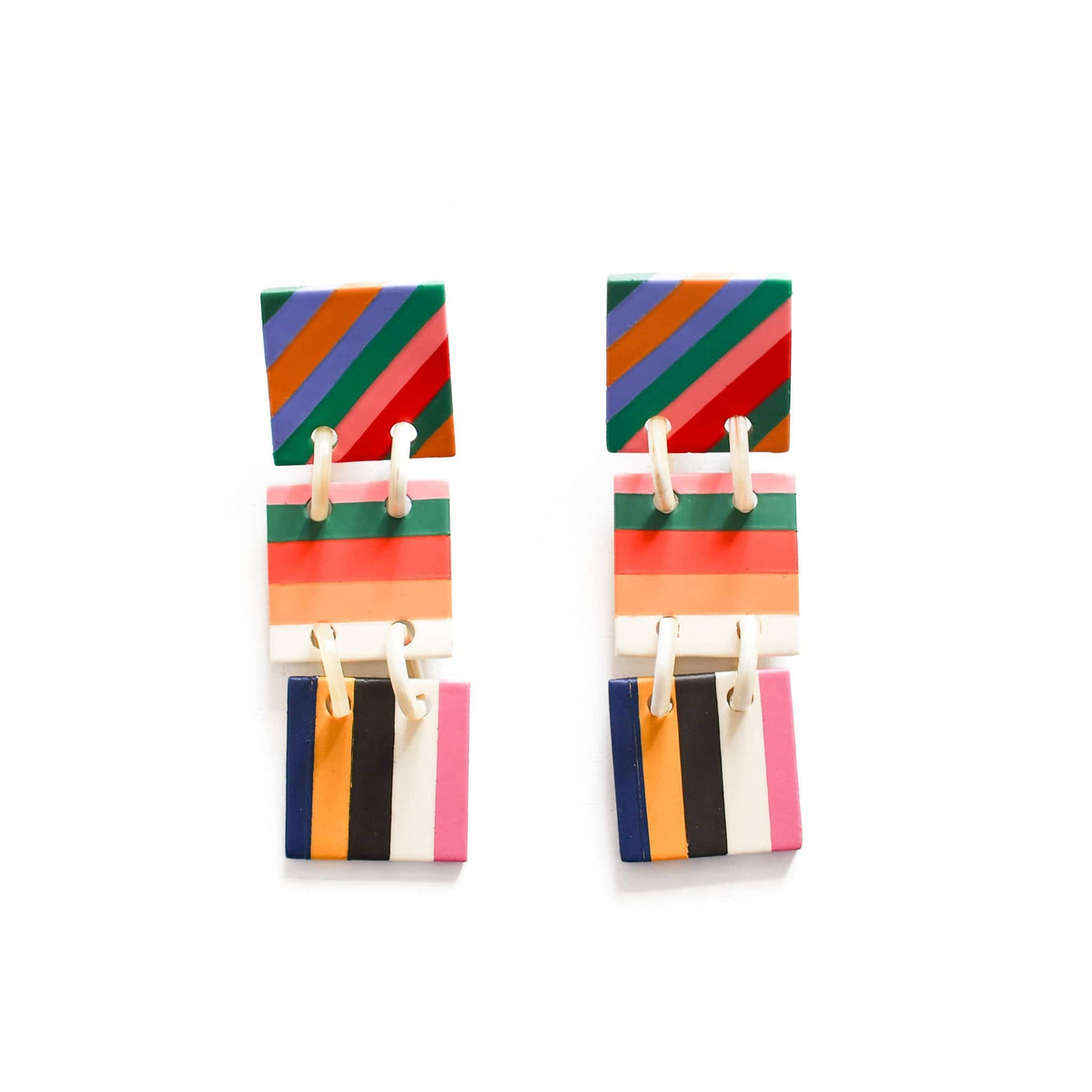 Colorful Stripe Ahoy Earrings